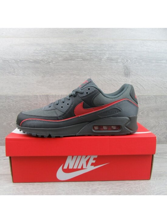 Nike Air Max 90 Premium Men\'s Size 10.5 Iron Grey Red Shoes NEW main image 7
